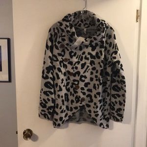 PLMOKEN light grey/black animal print sweater